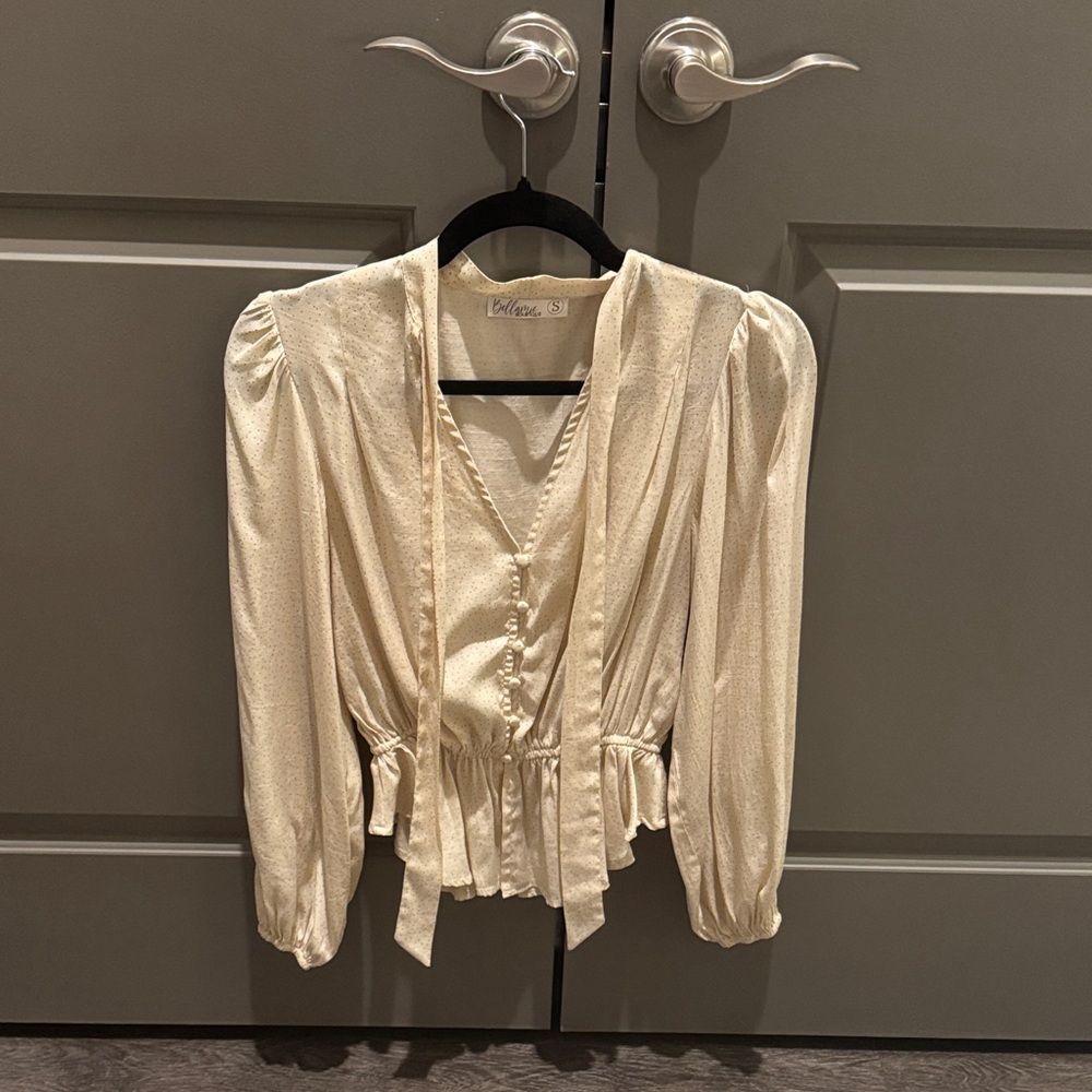 Bellamie Cream Button-Down Blouse